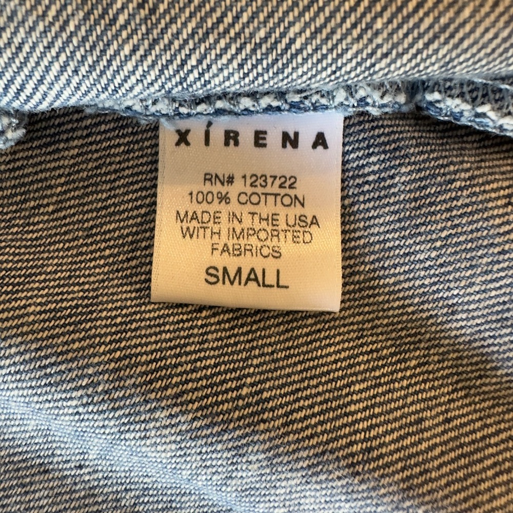 Xirena Paley Cropped Denim Boxy Oversized Jacket-Blue Jay-Womens Sze S-NWOT $345 - Picture 16 of 16